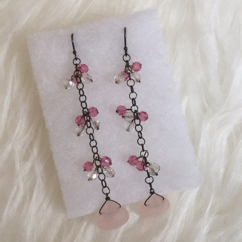 Handmade beaded dangle earrings